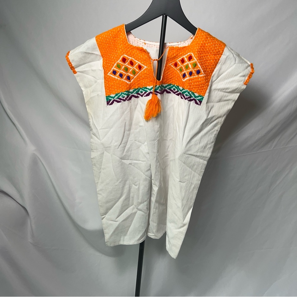 Vibrant Orange Embroidered Women's Blouse
